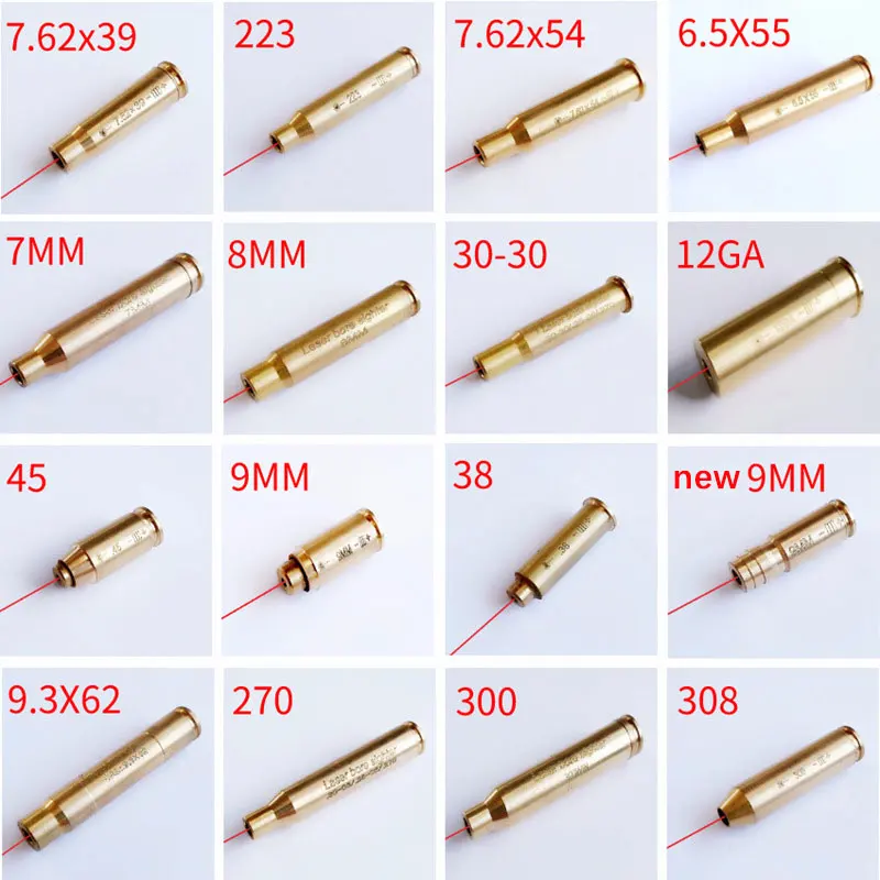 Red Dot Laser Sight Laser Bore Sight Laser Sight Tactical Red Laser Bore Sighter Hunting Shooting Training Lasers Calibrator for 9mm 12GA 20GA .223 .308 7.62 Caliber Gun Sight