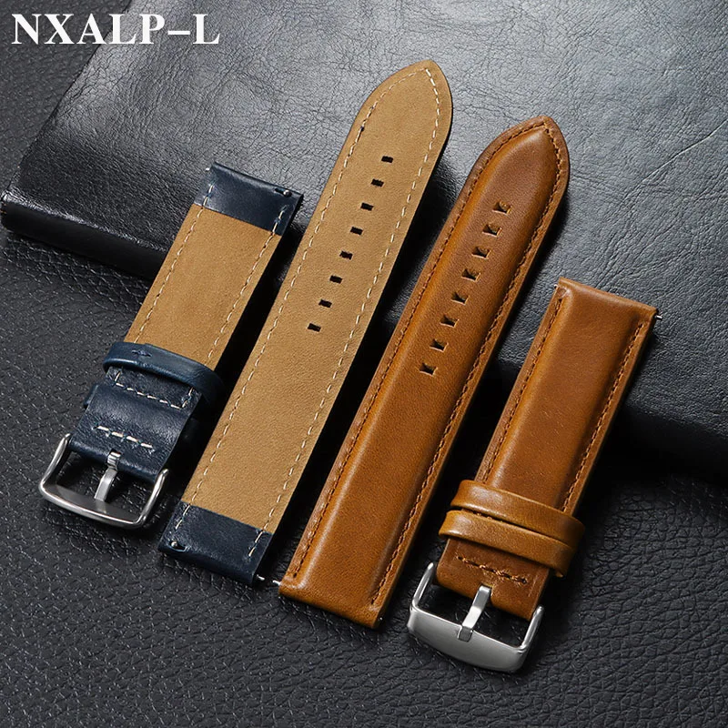 Vintage Genuine Cowhide Leather Quick Release Watch Strap - Premium Watchband Bracelet