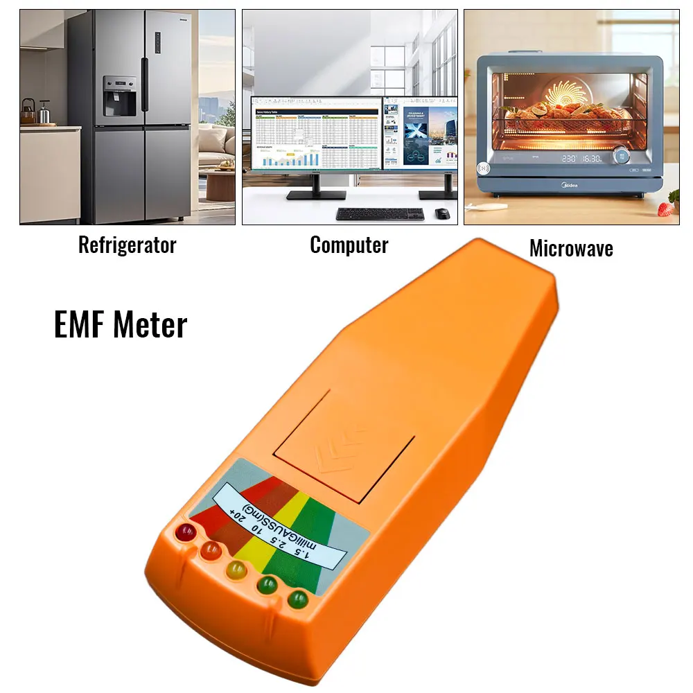 컬러 LED 디스플레이가 있는 K2 휴대용 고/저 전자기장 감지기, 측정 범위 0-20 밀가우스