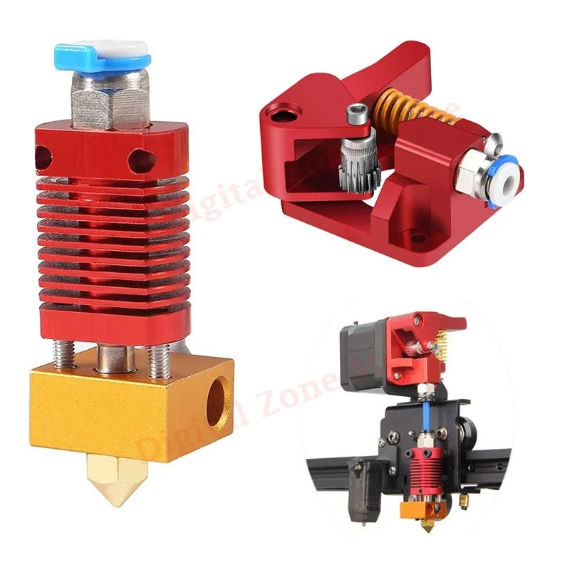 

CR10 Pro Aluminum Dual Gear Extruder Kit with Assembled Extruder Hotend Kit for Ender 3, CR10/10S 3D Printer 1.75mm Filament