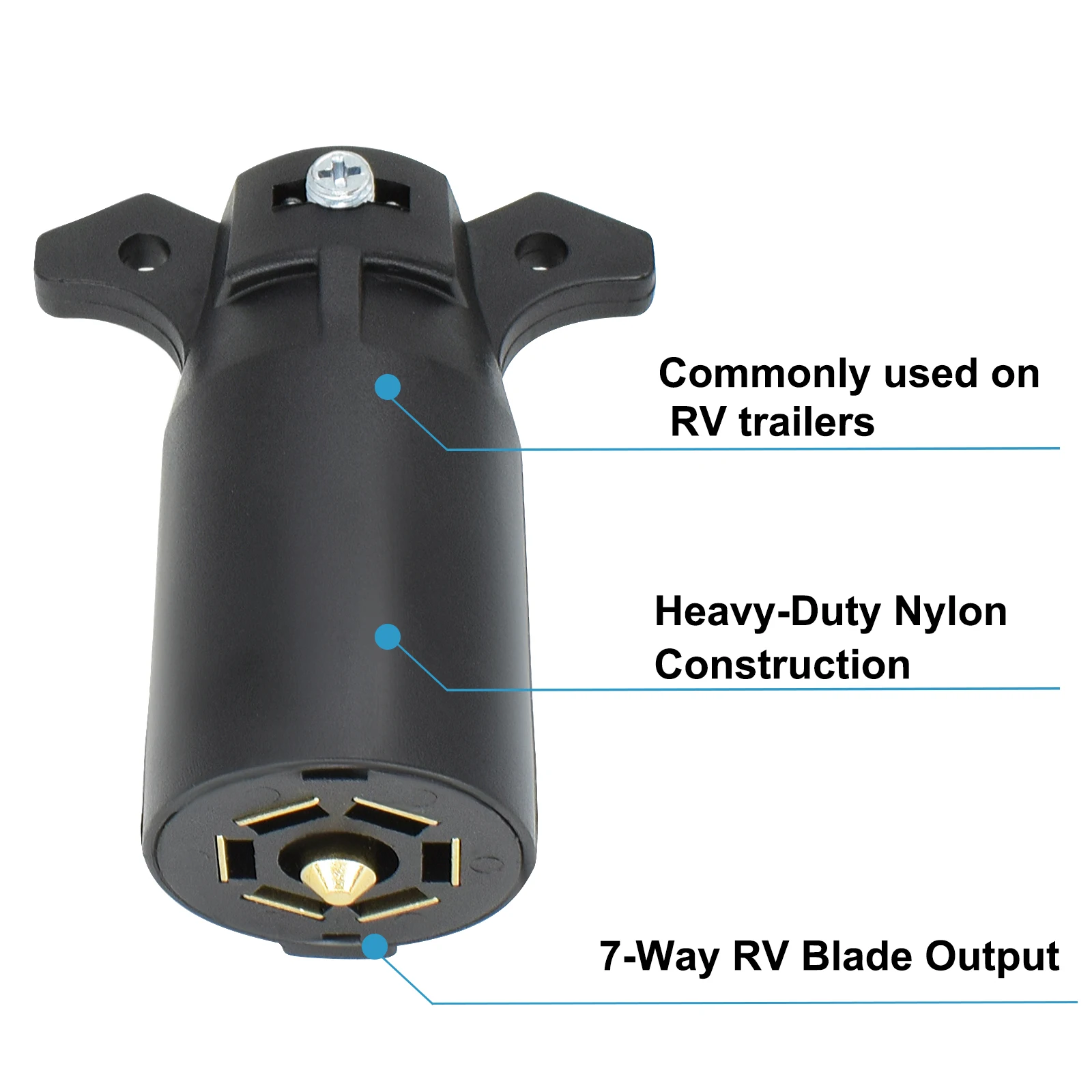 7 Way RV Style Trailer Plug Connector Wiring Socket 12V trailer plug adapter trailer socket trailer plug socket trailer plug towing adapter towing adaptor