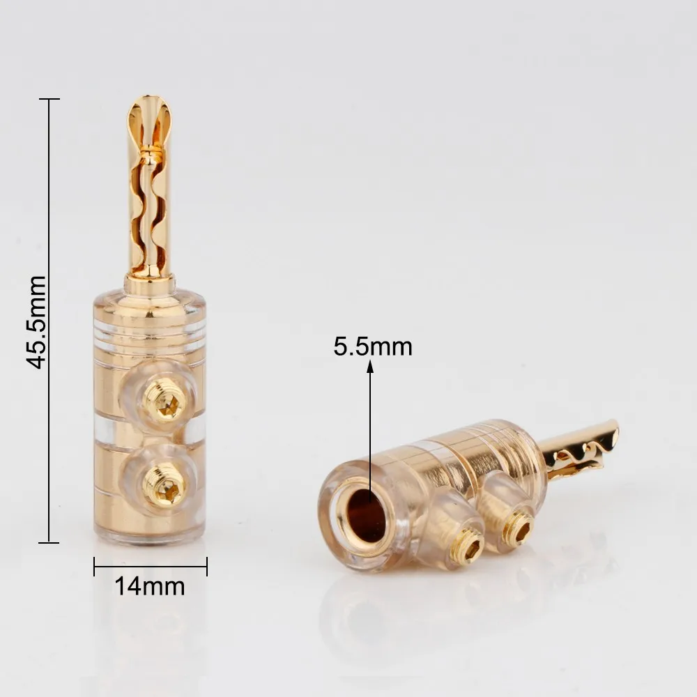 Banhado a Ouro 5mm para Áudio de Alta Banana Conector Plugues Fidelidade Amp cd Player Cabo Alto-falante Ba1475 4 Pçs 24k Bfa - Image 4