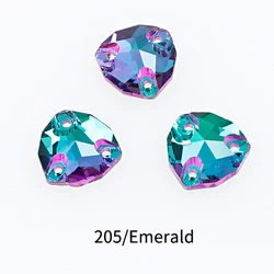 28-Piece Colorful Crystal Sew-On Rhinestone Set - 17x17mm (Emerald 205)