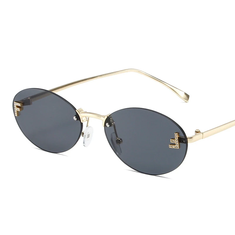 Letter F Diamond Sunglasses - Personalized Metal Frame Eyewear