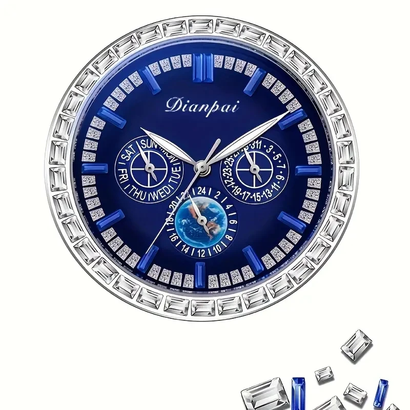 DIANPAI Men's Fully Automatic Mechanical Watch Night Glow Waterproof Stainless Steel Multi functional Watch
