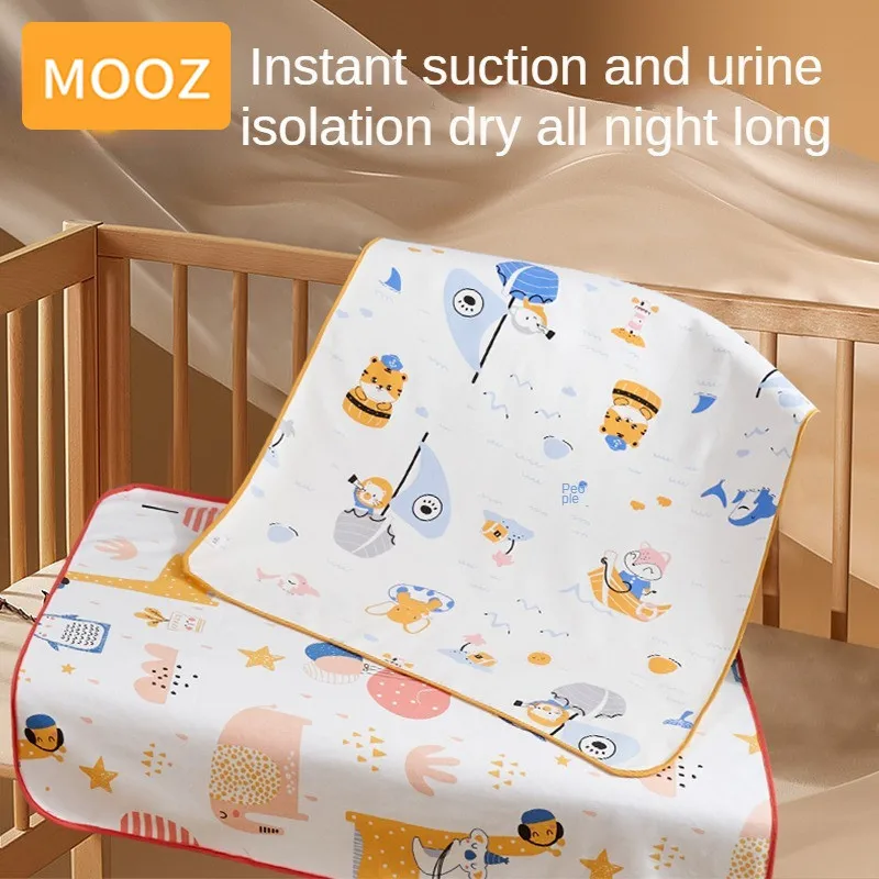 

MOOZ Baby Washable Waterproof Mattress Urine Mat For Baby Double Side-Use Toddlers Diaper Changing Pad Bedding Urine Pads Cloth
