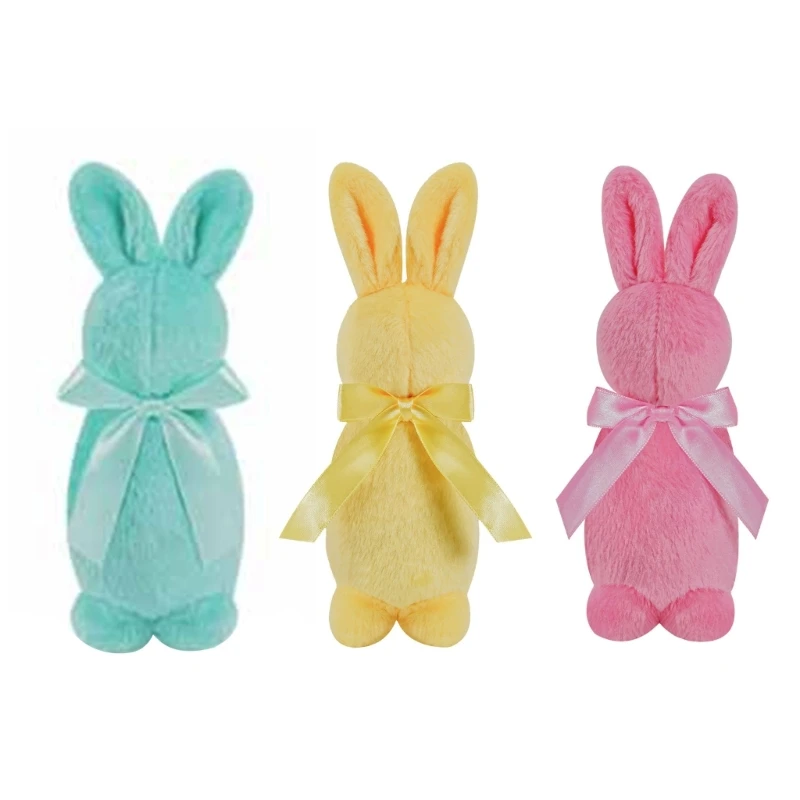 

Стоящие плюшевые куклы-кролики Счастливое пасхальное украшение в виде кролика Праздничное украшение 7 дюймов K92A
