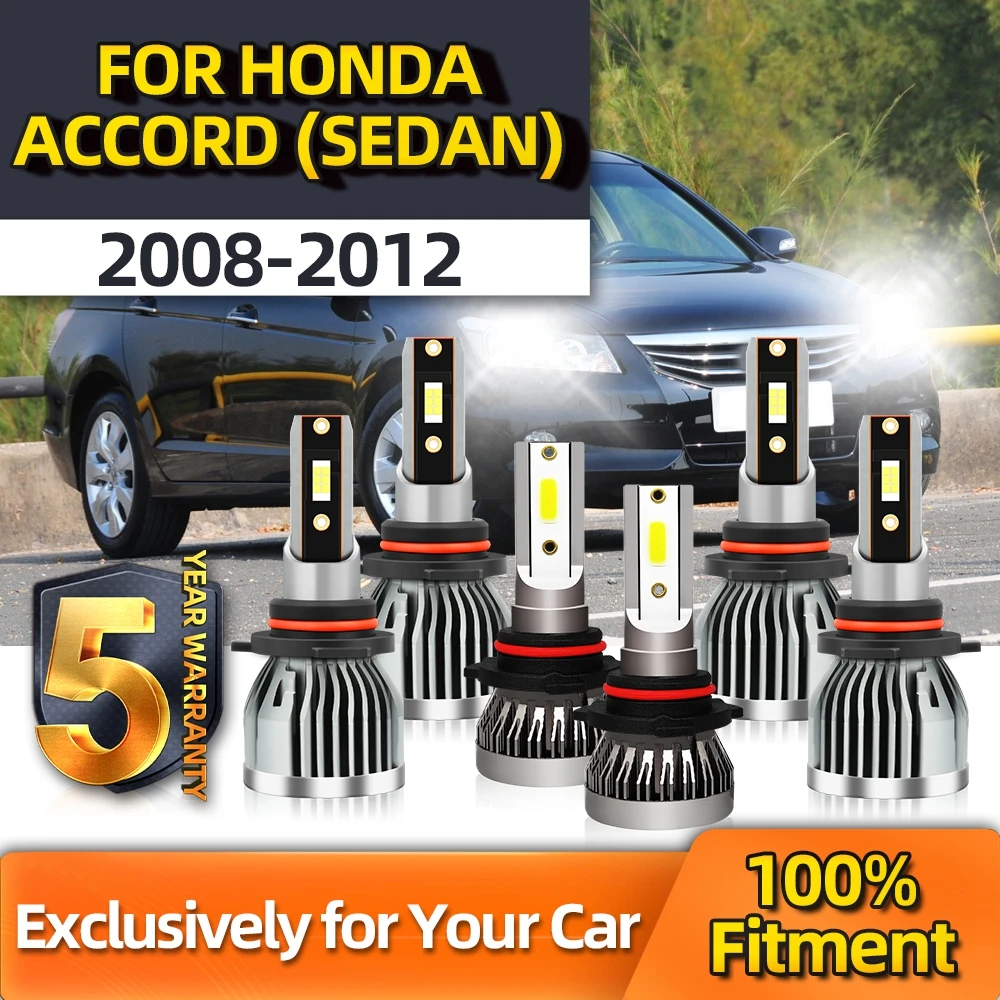 

Crossfox 6x LED Headlight High Low 9005 9006 Fog Light H11 Bulbs Combo For Honda Accord (Sedan) 2008 2009 2010 2011 2012