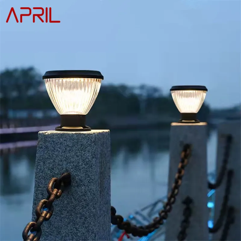 

APRIL Outdoor Post Lamp Contemporary Waterproof LED Vintage Solar for Courtyard Garden Villa Balcony Decor Pillar Light