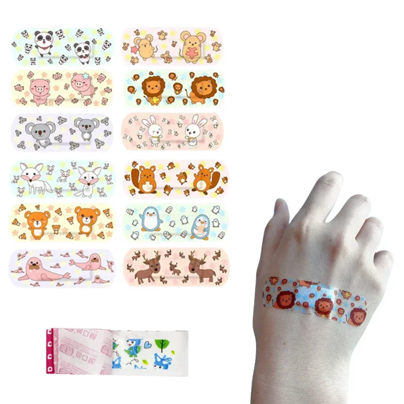 

100pcs/set Cartoon Band Aid Kawaii Wound Plaster for First Aid Patch Tape Strips Cute Adhesive Bandages Dressing Woundplast