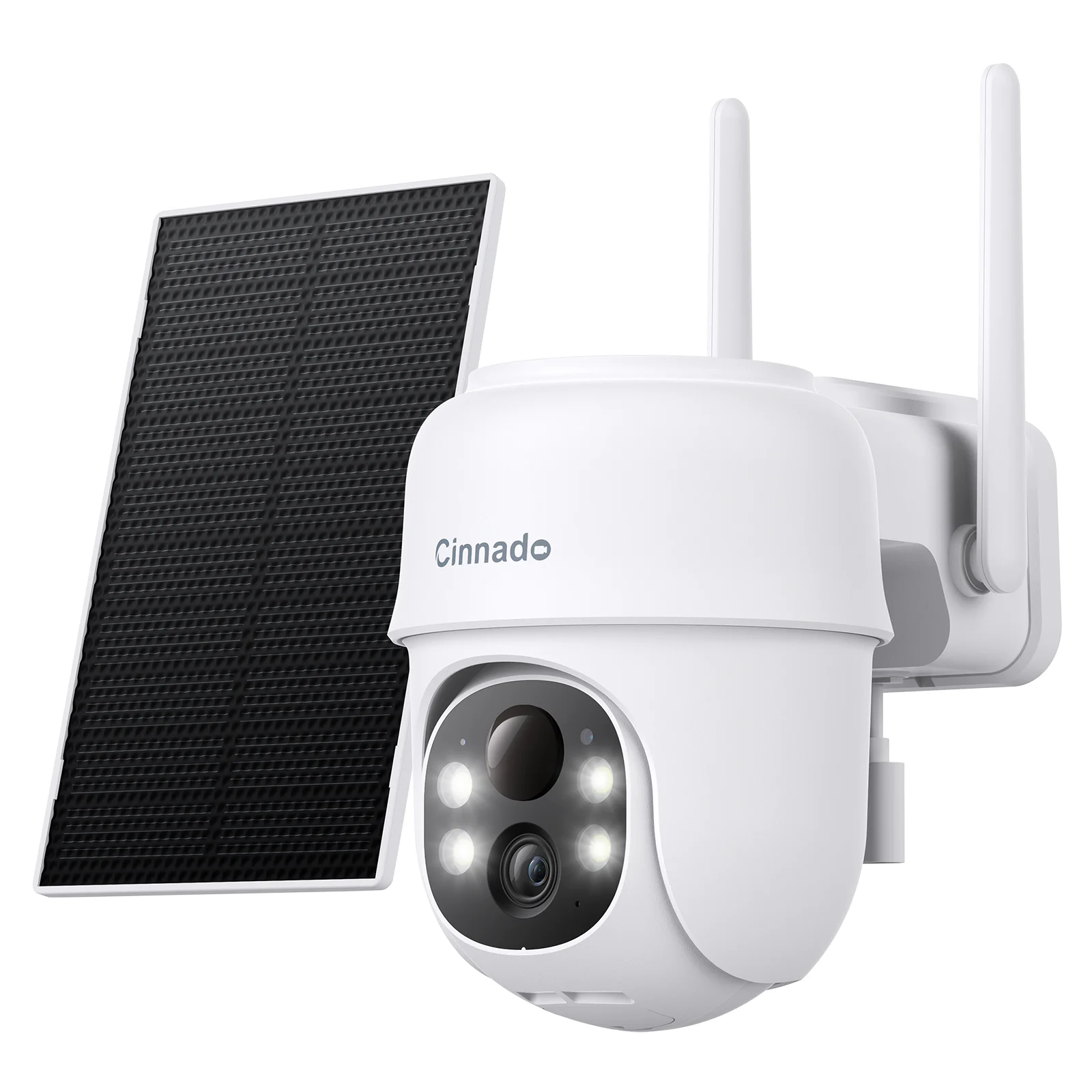 Cinnado 2K Solar/Battery Powered Cameras for 360&deg; Home Security, 2.4G WiFi Outdoor Camera Wireless, Human Detection