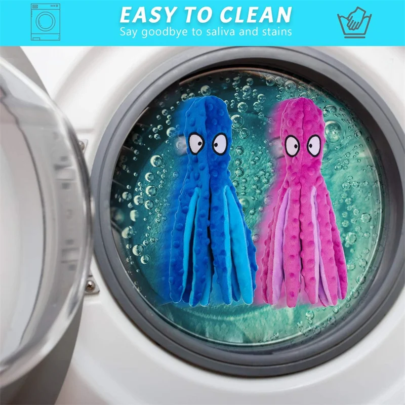 Squeaky Dog Toys Soft Plush Chew Crinkle Puppy Toys to Keep Them Busy Octopus Interactive Essentials for Teething Dogs JAF201 5