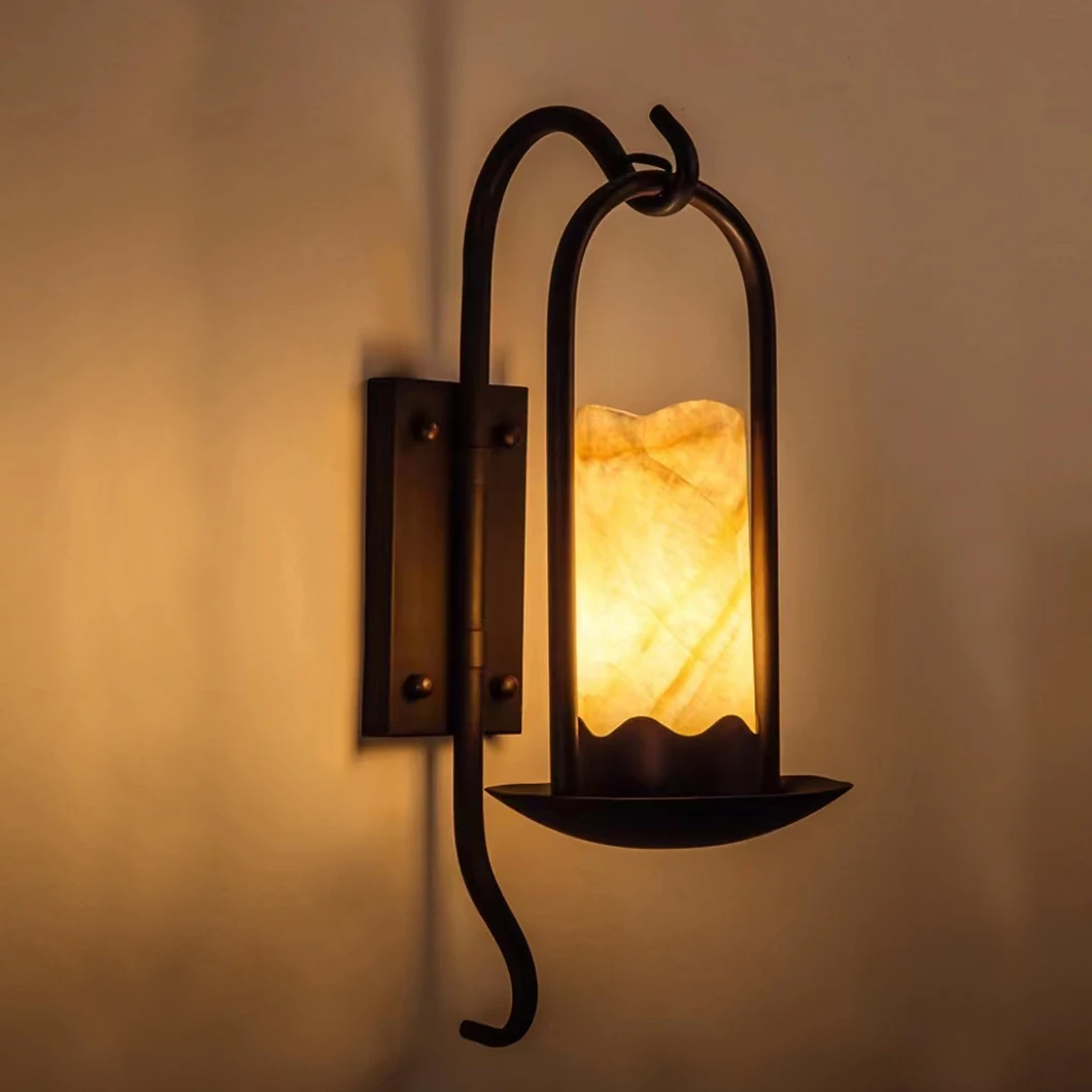 

American Country Wall Lamps Retro Background Fixture Simple Creative Garden Nordic Staircase Aisle Wrought Iron Wall Lights