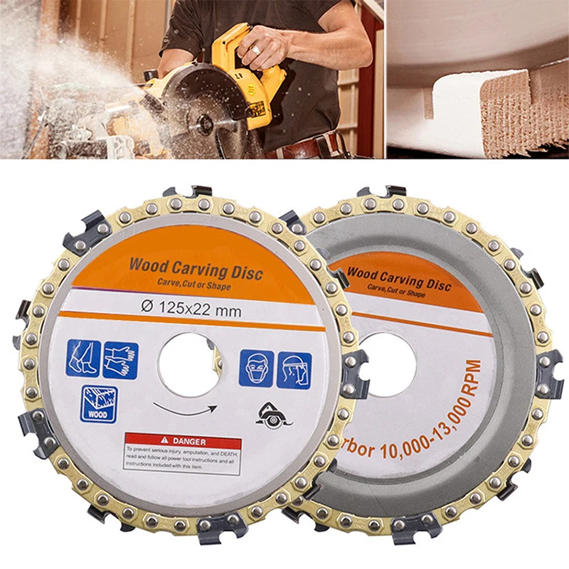 

4/5Inch Chain Saw Blades Woodworking Chain Plate Slotting Saw Blade Multi-Functional Disc Cutting Saw Tool for Angle Grinder