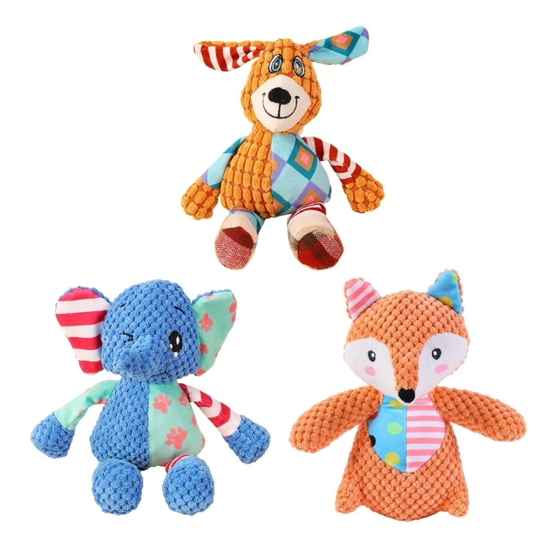 

67JE Dogs Chewing Toy for Pet Plush Toy Teething Gift for Boredom Pet Dogs Soft Biteable Dog Squeak Animal Puppy Anxiety Toy