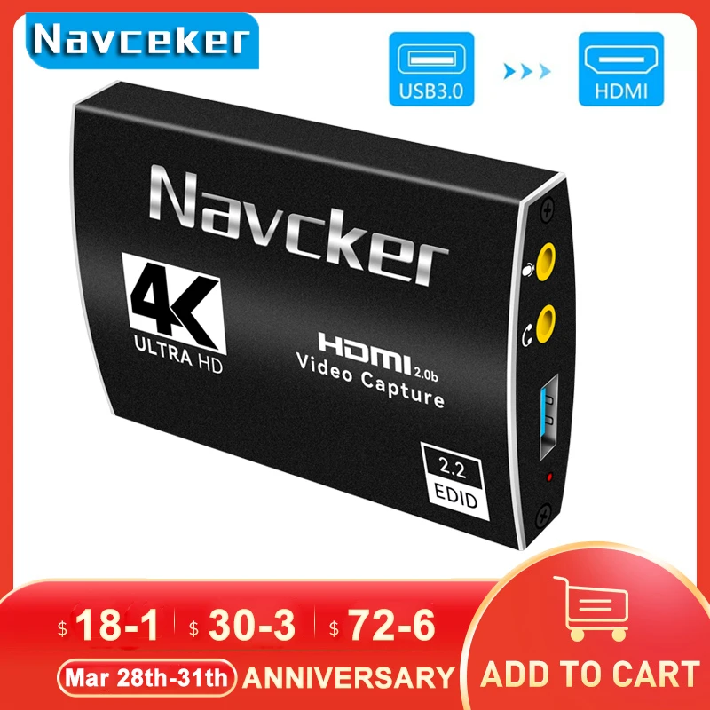 2023 Usb3.0 Hdmi 4 K60Hz Acquisizione Video Scheda Di Acquisizione Video Da Hdmi A Usb Dongle Gioco Streaming Trasmissione In Streaming Live Con Micin