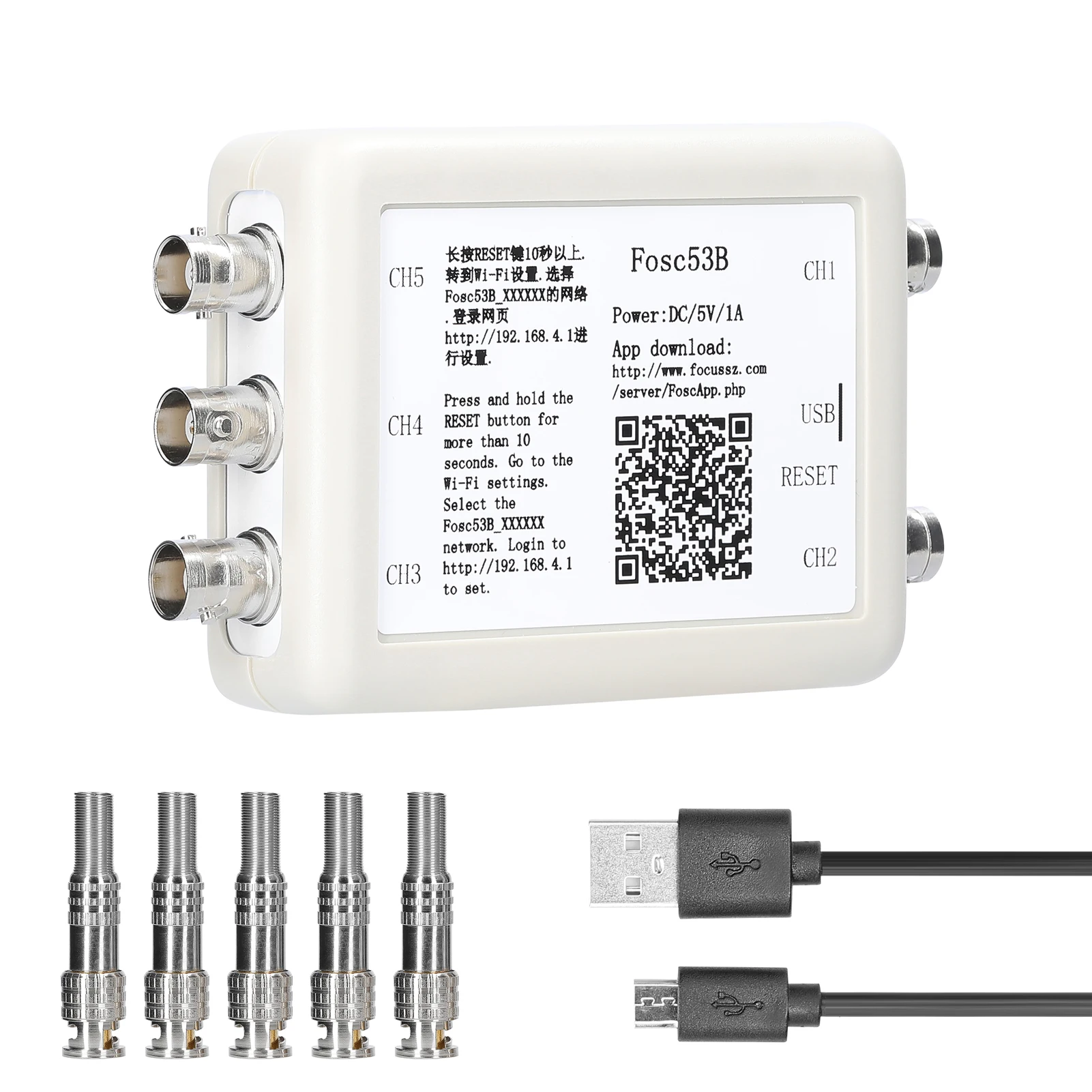 

Wireless Wi-Fi and USB Virtual 5-Channel Oscilloscope Data Storage Acquisition Recorder Automotive Maintenance Utility Tool