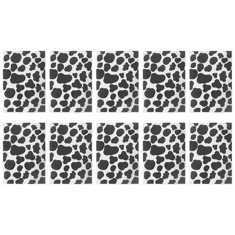

10 Sheets DIY Stickers Decorative Cow Pattern Decal Notebook Print for Journal Laptop Decals