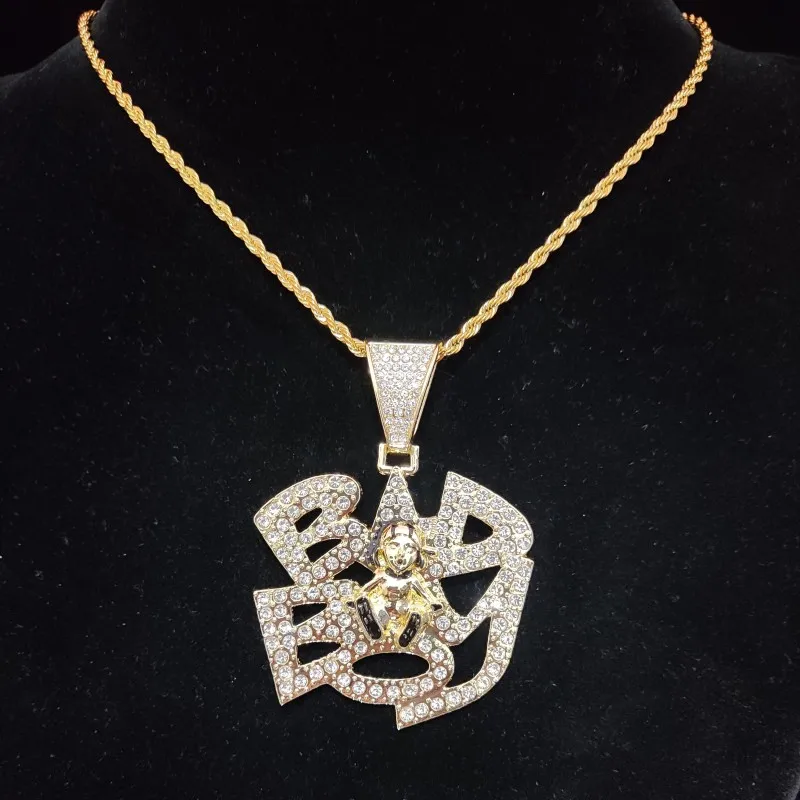 Men Women Hip Hop BOY Shape Pendant Necklace Creative Novelty