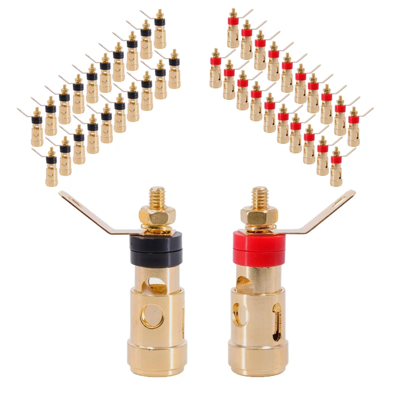 Terminal de Mola tipo Push tipo Push Soquete de Travamento Automático Banhado a Ouro Alto-falante Amplificador 20 Pcs