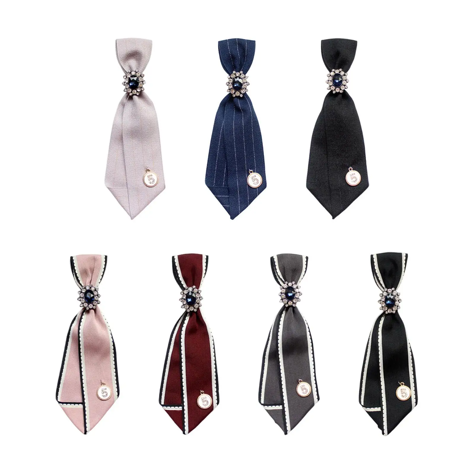 

Women's Neck Tie Elegant Clip on Tie Retro Style Decoration Silky Bow Tie Ribbon Brooch for Shirt Uniform Blouse Office DIY