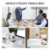 Custom Mondrian Minimalist Modern Art Tissue Box Cover PU Leather Square Color Art Plaid Facial Tissues Holder for Office 6