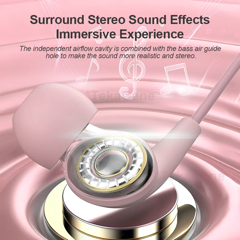 USB Type C Wired Headphone 3.5mm Stereo Music In-Ear Earphones With Wire Control Mic Sleeping Earplugs For Samsung iPhone Xiaomi 3