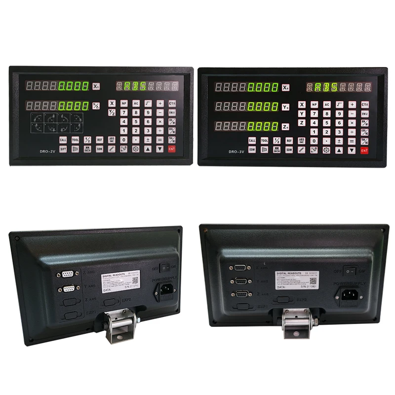 DRO-3V 2V 2축 3축 디지털 디스플레이 금속 케이스 밀링 선반 기계용 선형 스케일 엔코더 DRO AC90-250V