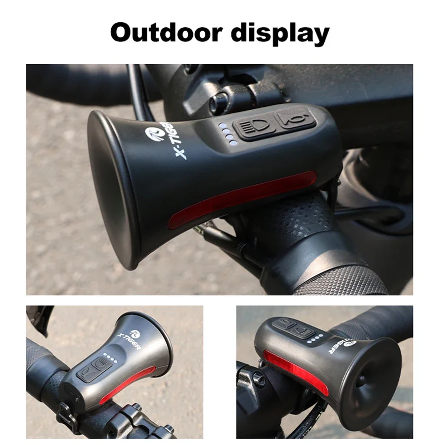 Bicycle Horn Electronic Lighted Warning and Siren Integrated Battery Life 6 hours Suitable for Road and Mountainbikes