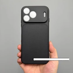 Luxury Matte Leather Back Case with Lens Protection for Honor 600 Pro (TP JT- Black)