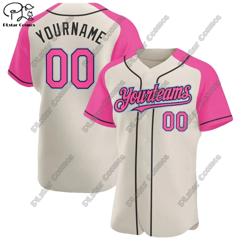 

New custom 3D printing men's and women's baseball shirt summer short-sleeved sports leisure raglan sleeve two-color series S-1