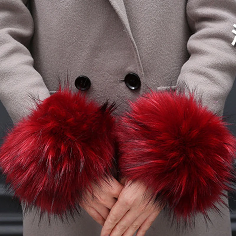 Tanio Faux Fur fałszywe rękawy jesień płaszcz zimowy sztuczne futro sklep