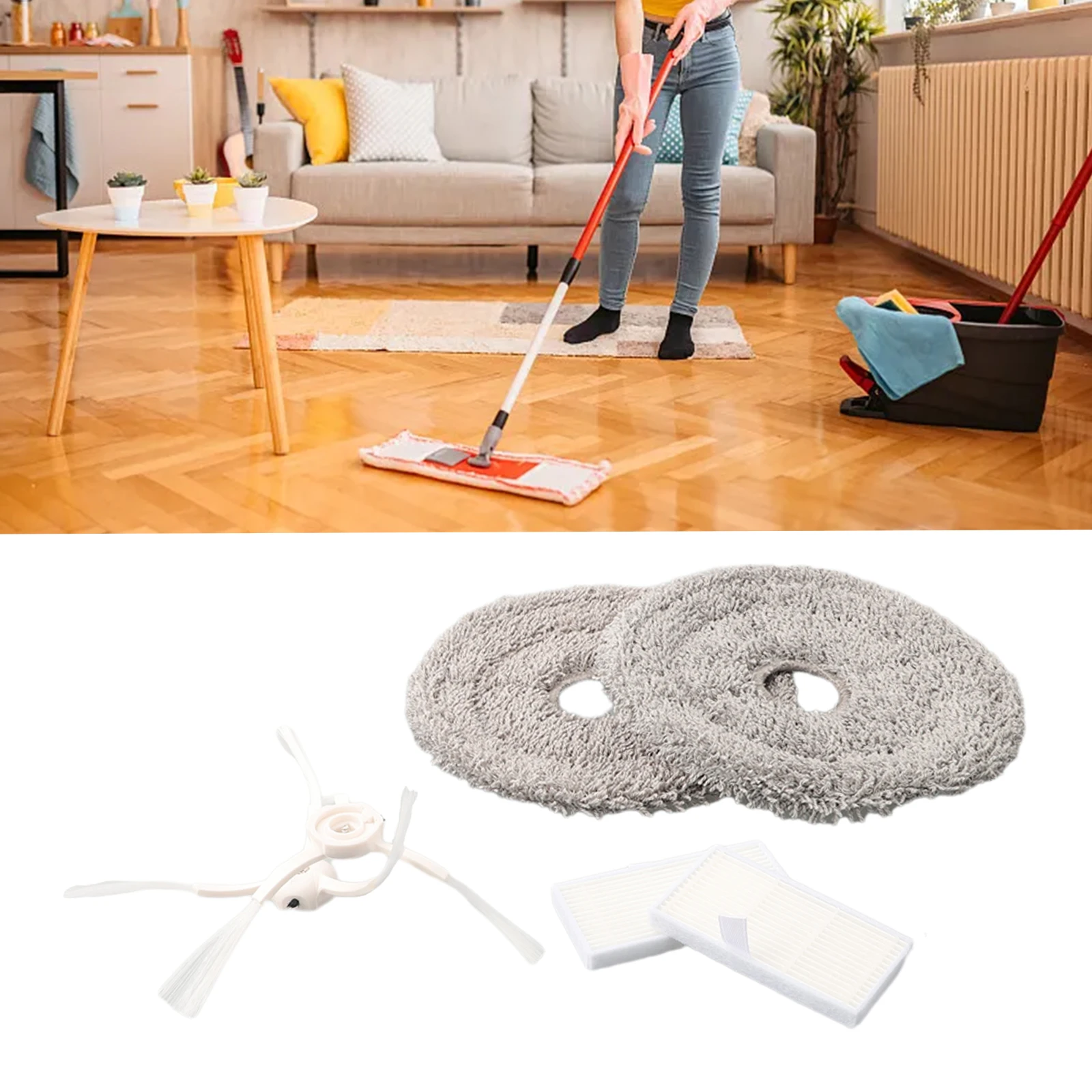 Vacuum Cleaner Accessories Set For Lydsto W2 Robot Cleaner Sweeper Replacement Side Brush Filter Mop Rag Cloth Parts for anker eufy robovac l70 spare parts mop cleaning cloth filter side brush rag qihoo 360 x90 robot vacuum cleaner accessories