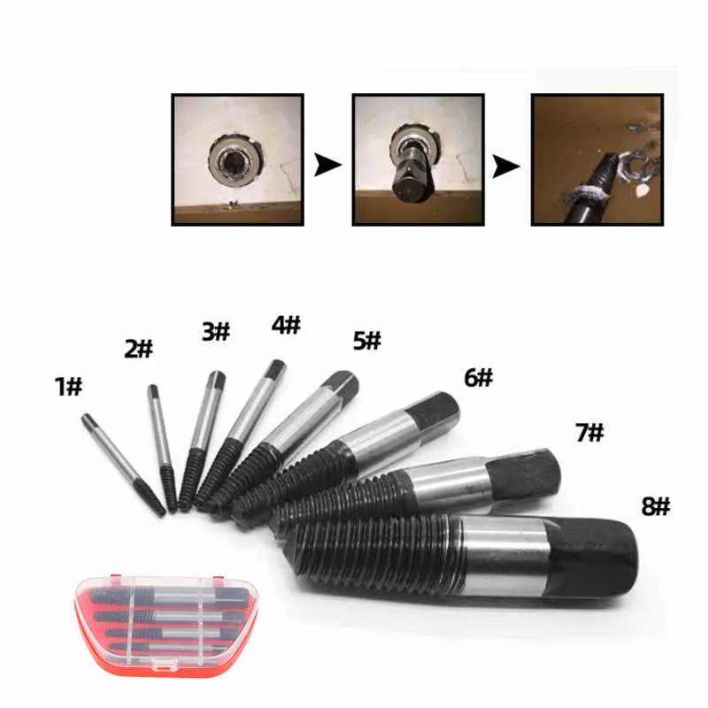 

Screw Extractor Center Drill Bits Guide Set Tool For Removing Broken Screws Damaged Bolt Remover Removal Speed Easy Sets