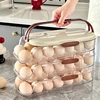 1pc Kitchen Egg Storage Box Refrigerator Fresh Plastic Carton Automatic Egg Roller Organizer Kitchen Countertop Egg Shelf 5
