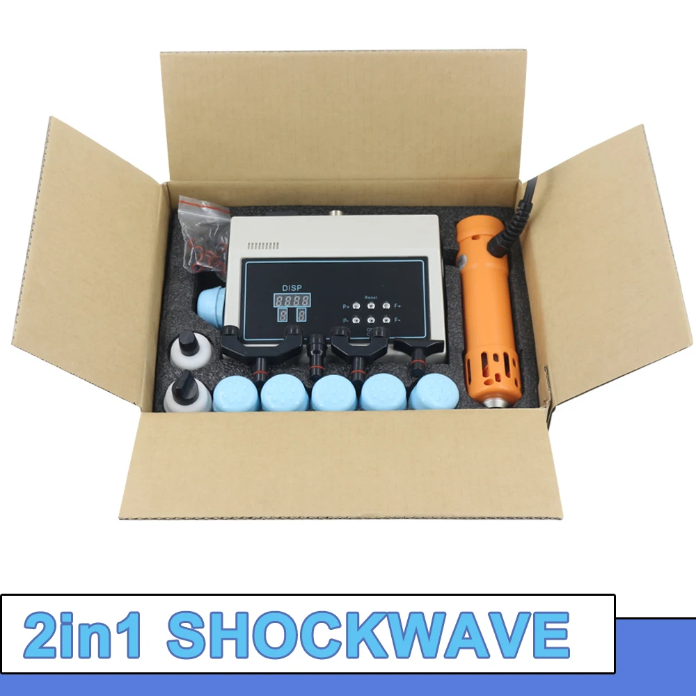 

2in1 Shockwave Therapy Machine ED Treatment Pain Removal Chiropractic Adjustment Tool Home Use Shock Wave Body Relax Massager