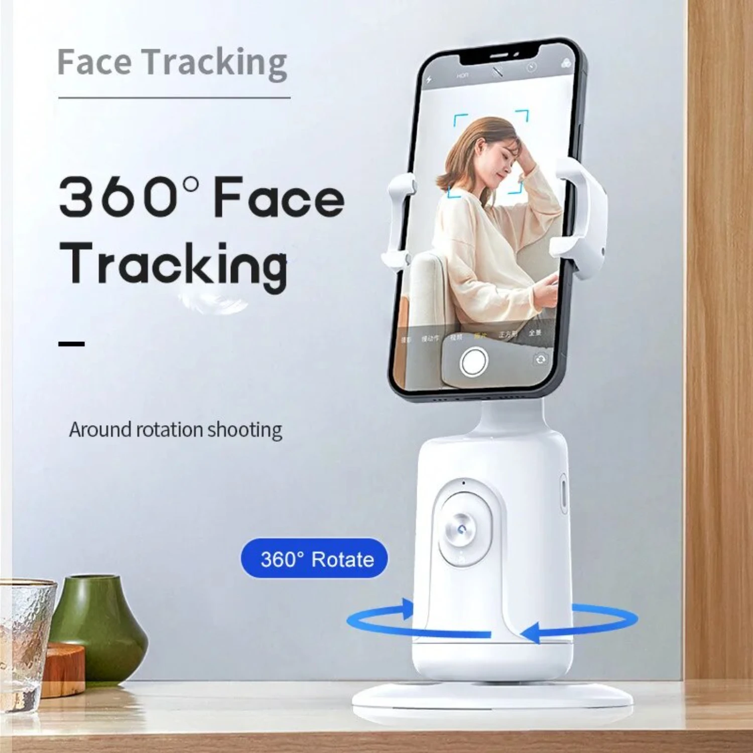 Intellig Ai Mini Selfie Stick Automatic Tracking Shooting Degree Rotation Intelligent Follow Live Phone Bracket Gimbals