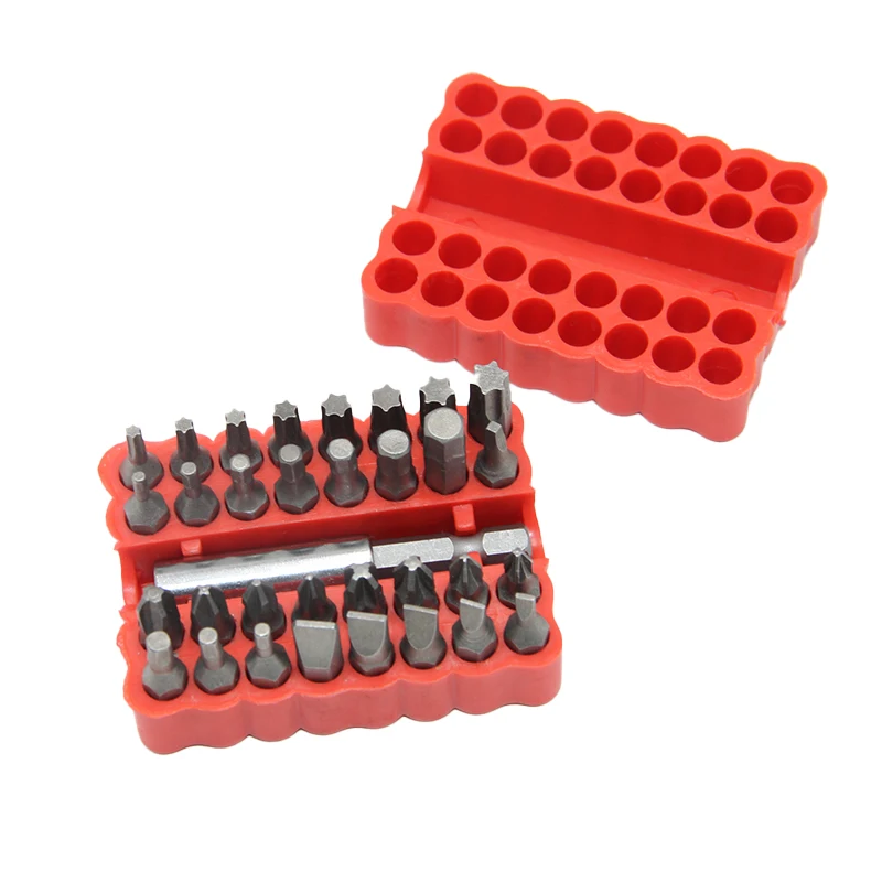 33pc electric screwdriver head solid cross hexagonal alien bits twist screw extension rod tool accessory set