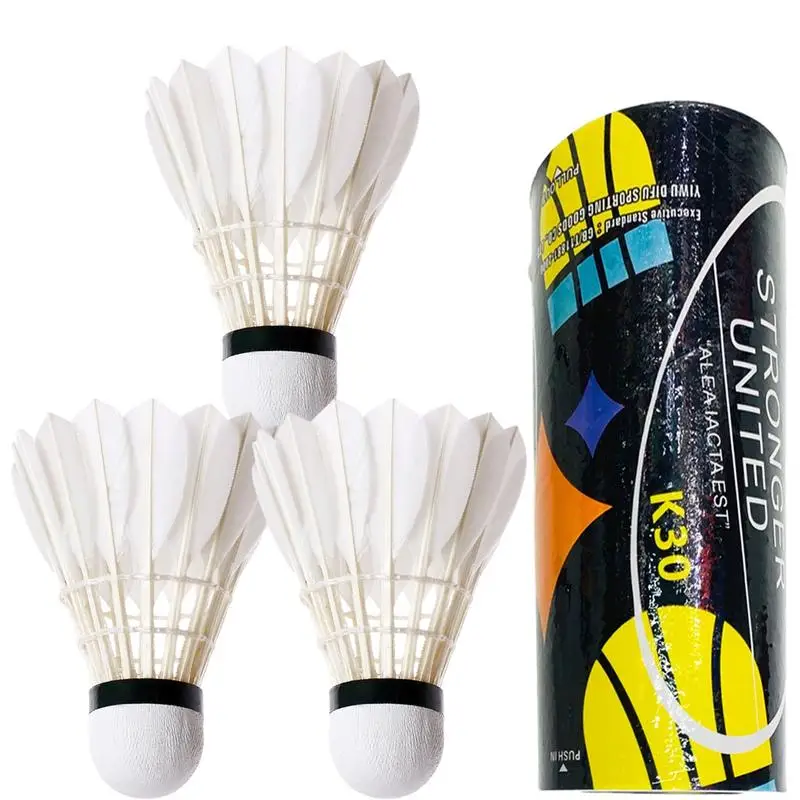 

Badminton Ball 3pcs Feather Badminton Balls Shuttlecocks Duck Feather Badminton Shuttlecocks Highly Stable Badminton Training