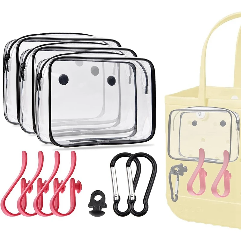 10Pcs For Bogg Bag Accessories, Insert Pouch For Travel Organizer For Bogg Bag Charms With Hooks