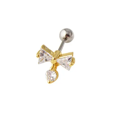 PCS Cute Small Star Ear Stud Cuff Earring Gold Color Cartilage Stainless Steel Helix Piercing Tragus Bar Ball Ear Jewelry