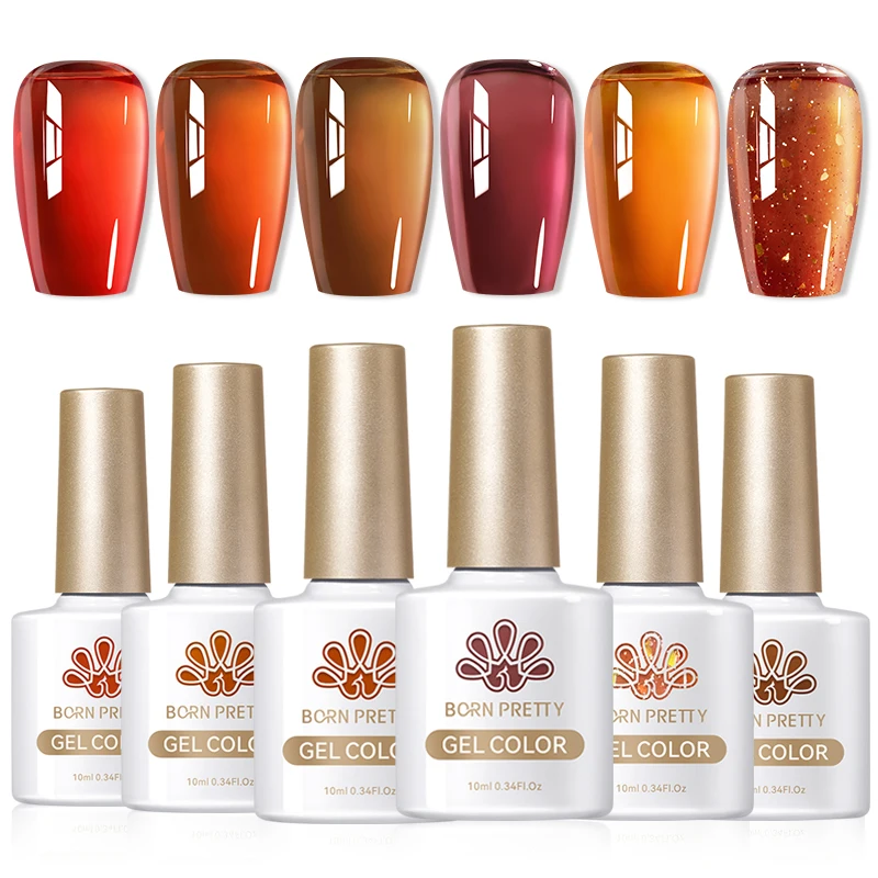 BORN PRETTY 6pcs Base Top Gel Coat Set Matte Top Coat Reinforcement Semi Permanent Varnishes Nail Art Hybrid Soak Off UV LED Gel 4