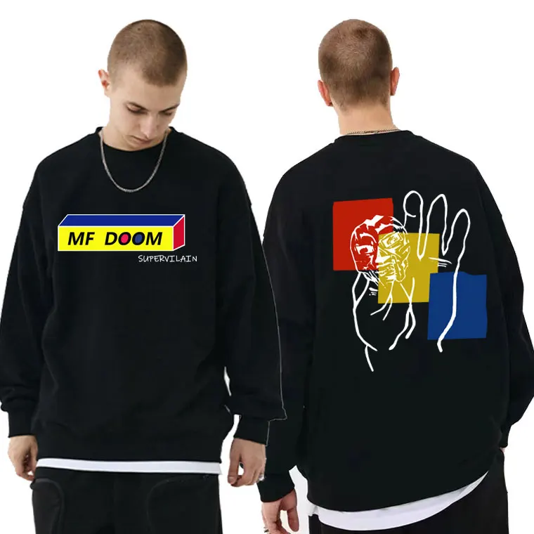 

Singer Mf Doom Double Sided Print Sweatshirt Men Women Harajuku Sweatshirts Men's Fashion Pullover Oversized Hip Hop Streetwear