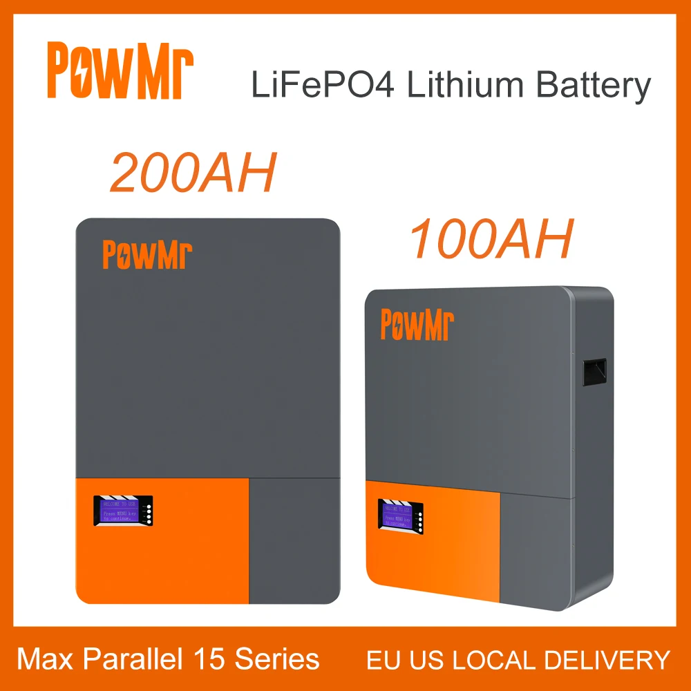 Batteria Al Litio Powmr Powerwall 200Ah 100Ah 48V Lifepo4 Più Di 6000 Cicli Serie 15 E Lunga Durata Della Batteria Carica Massima 100A
