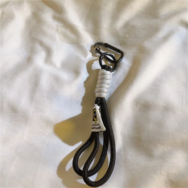 Hand Woven Umbrella Double Rope Nylon Rope Keychain Hiking Buckle for DIY Making Bag Pendant Keychain Charm