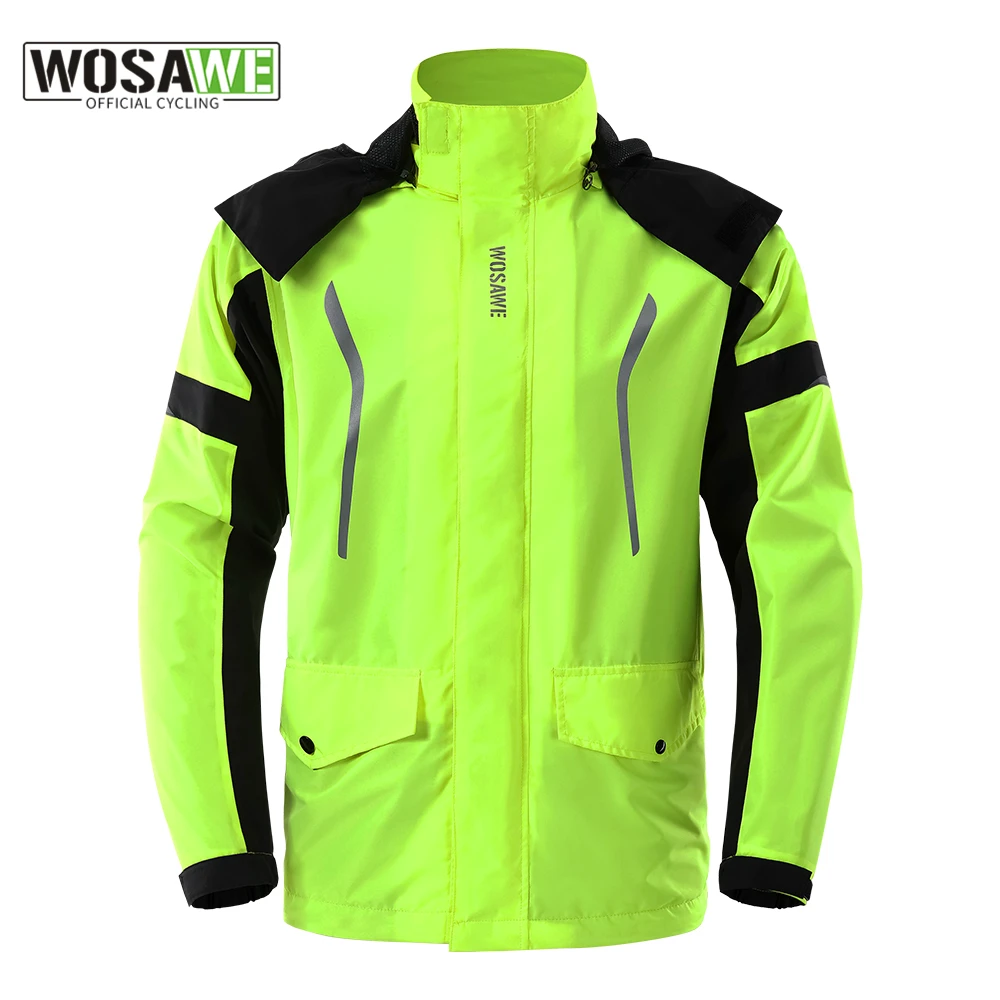 

WOSAWE Men Cycling Raincoat MTB Bike Rain Jacket Bicycle Raincoat Rain Coat Jacket Biker Rain Jacket Waterproof Windproof Women