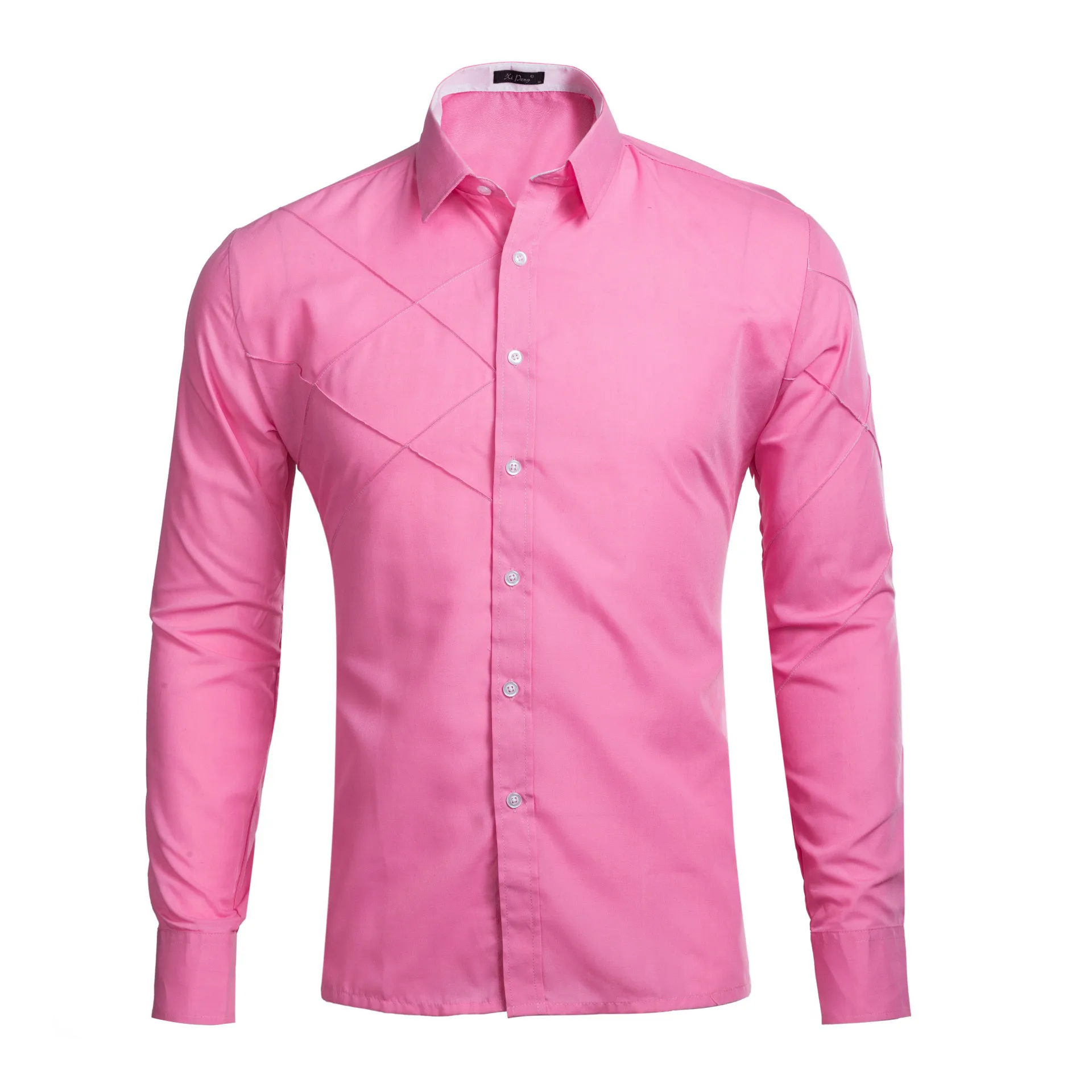 

Рубашка мужская с длинным рукавом, на пуговицах, красный/розовый цвет