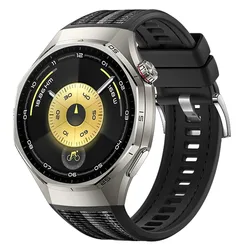 Sport Silicone Band - Original 46mm Strap | Premium Wristband Accessories - Huawei GT6 Pro 46mm (Official Black)