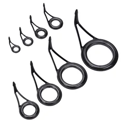 Premium Ceramic Ring Fishing Rod Guide Set - High Carbon Steel Repair Kit (8 Pieces) (8pcs)