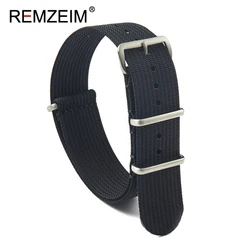 Premium Waterproof Nylon Watch Strap - Military Casual Sport Style, Available in Multiple Sizes for 20mm (Black)